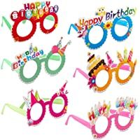 Relaxdays Gafas de Fiesta para Cumpleaños- Accesorio Divertido- Decoración Happy Birthday- Plástico-Papel- Multicolor…